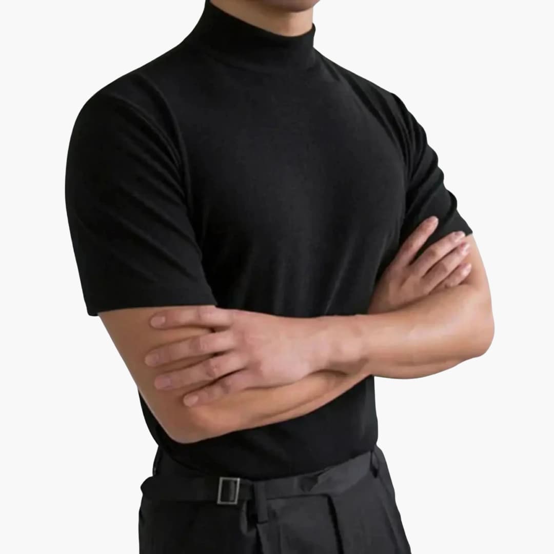 David | Men’s Mock Neck Short Sleeve Summer Top