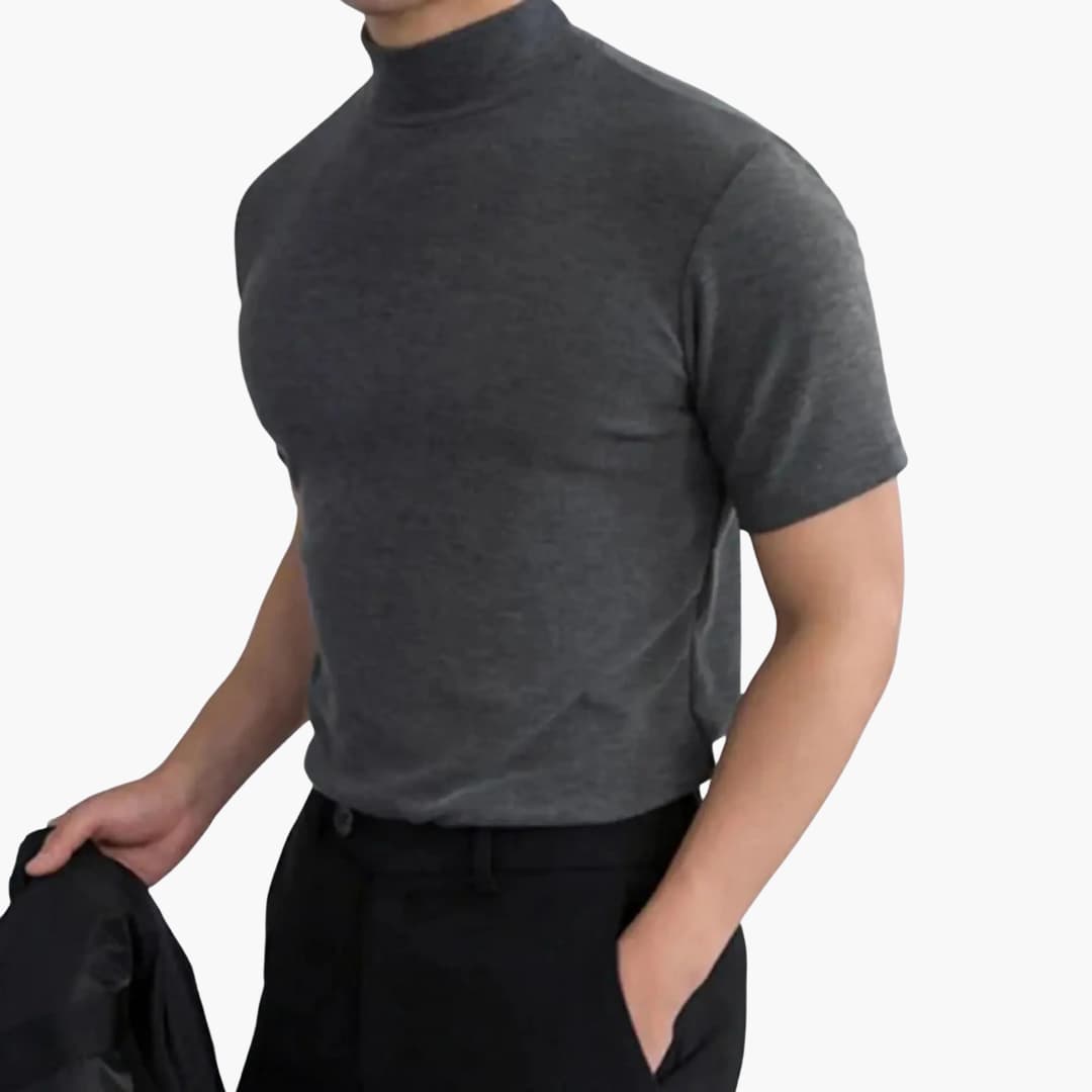 David | Men’s Mock Neck Short Sleeve Summer Top