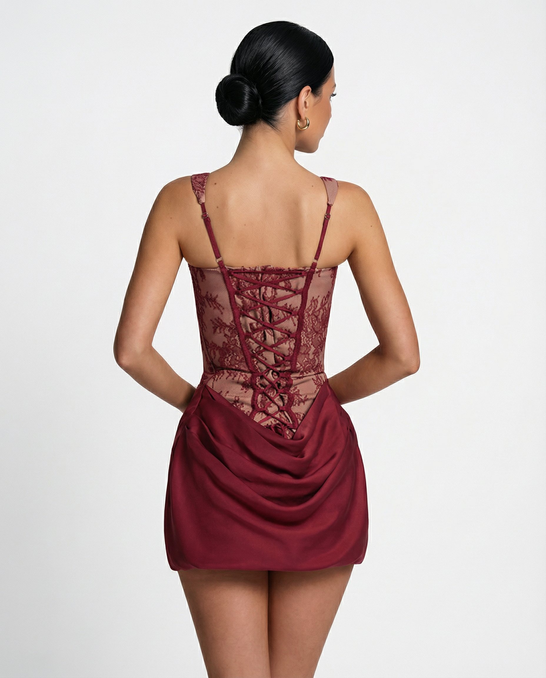 Davida | Women's Draped Corset Grad Party Mini Dress