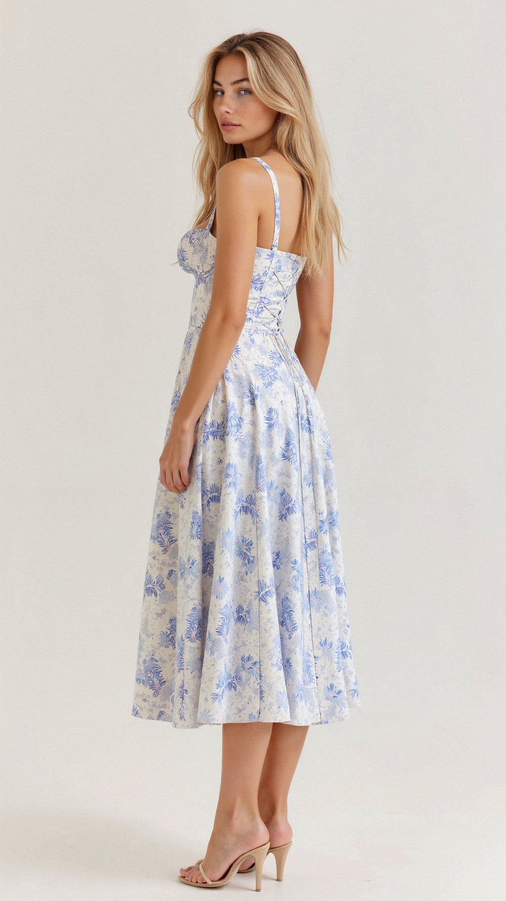 Daylee | Women's Sleeveless Sweetheart Neck Midi Dress