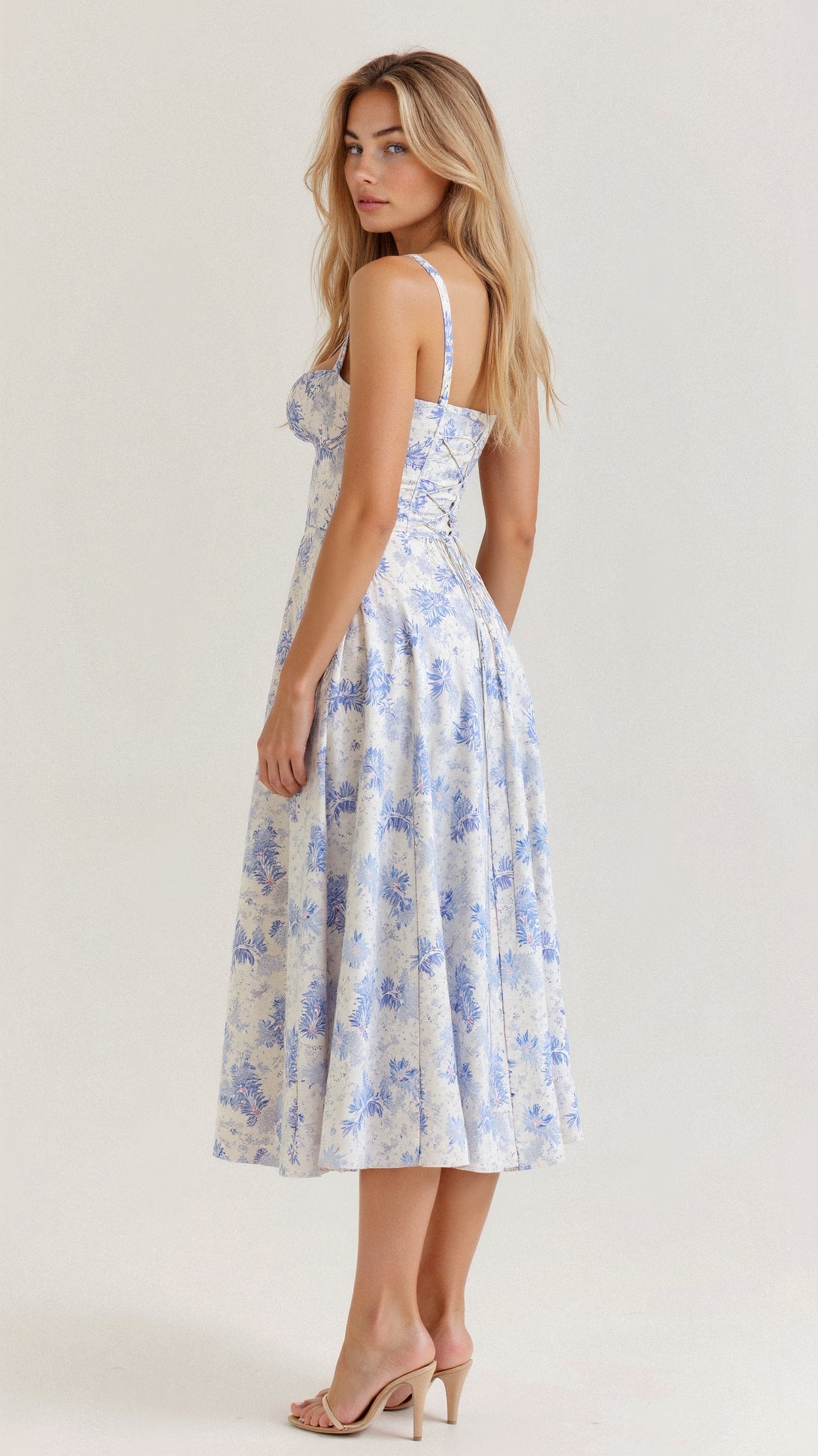 Daylee | Women's Sleeveless Sweetheart Neck Midi Dress