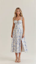 Daylee | Women's Sleeveless Sweetheart Neck Midi Dress
