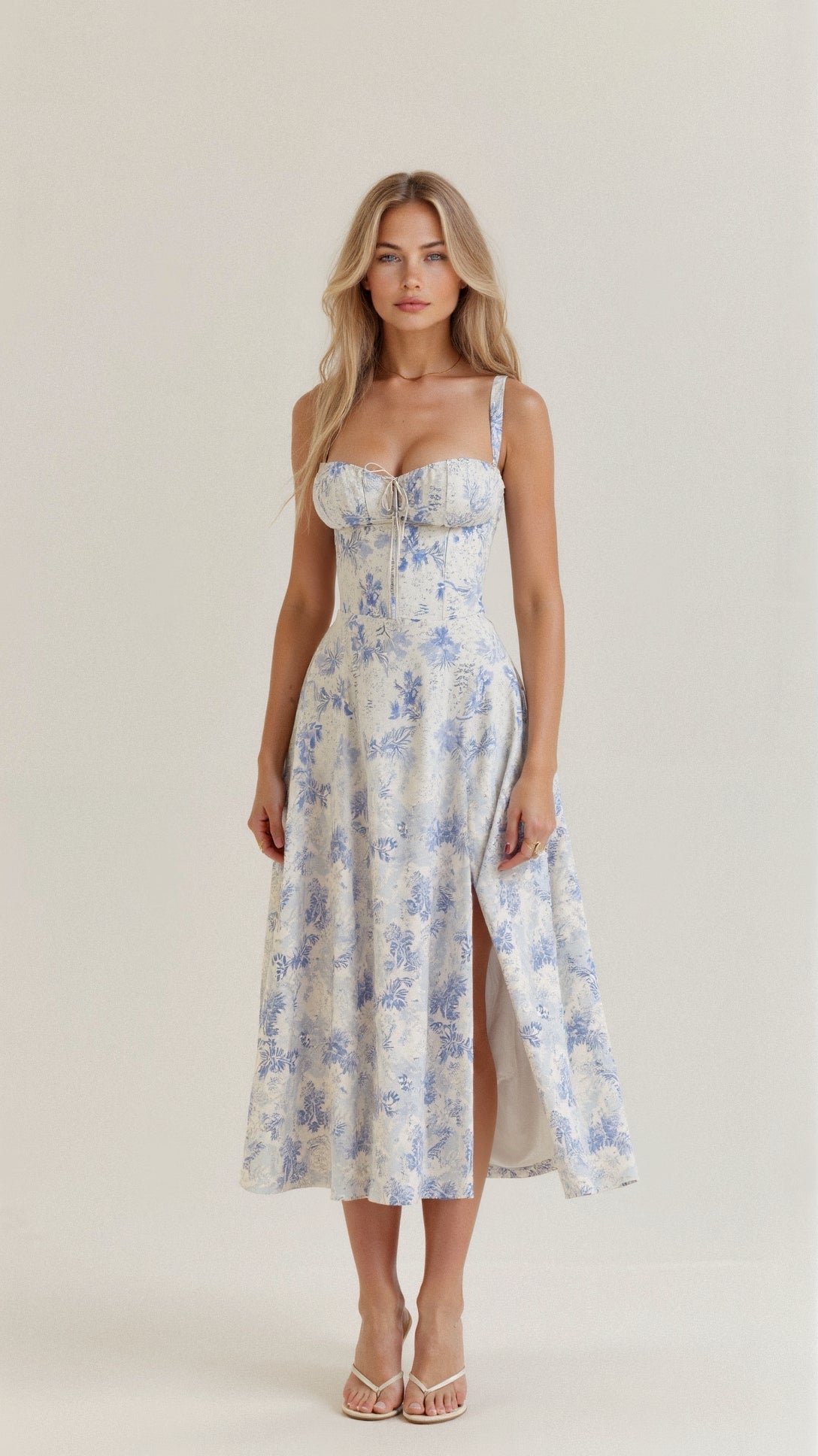 Daylee | Women's Sleeveless Sweetheart Neck Midi Dress