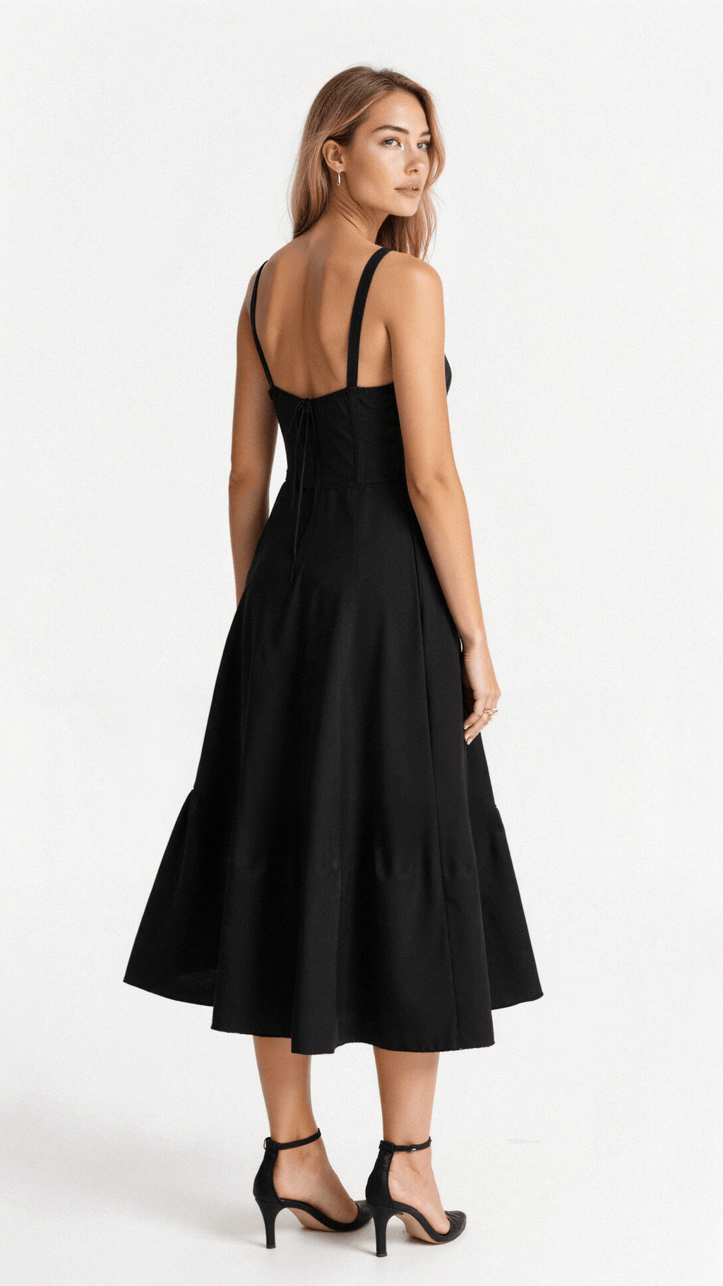 Daylee | Women's Sleeveless Sweetheart Neck Midi Dress