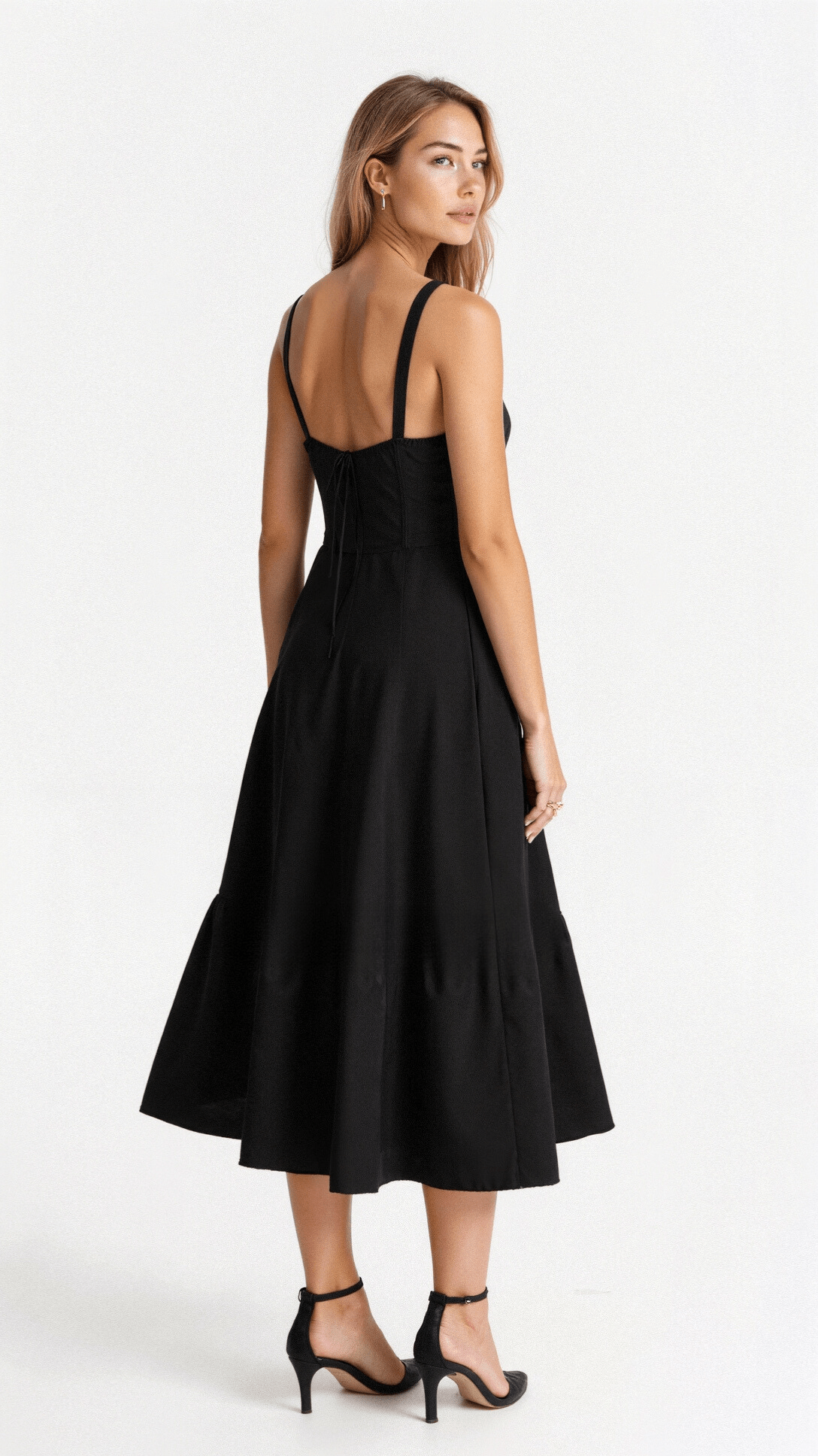Daylee | Women's Sleeveless Sweetheart Neck Midi Dress