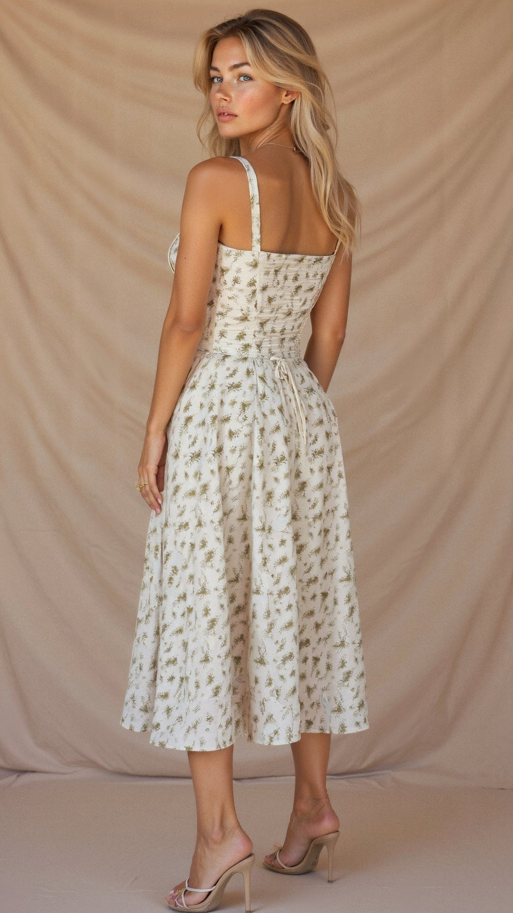 Daylee | Women's Sleeveless Sweetheart Neck Midi Dress