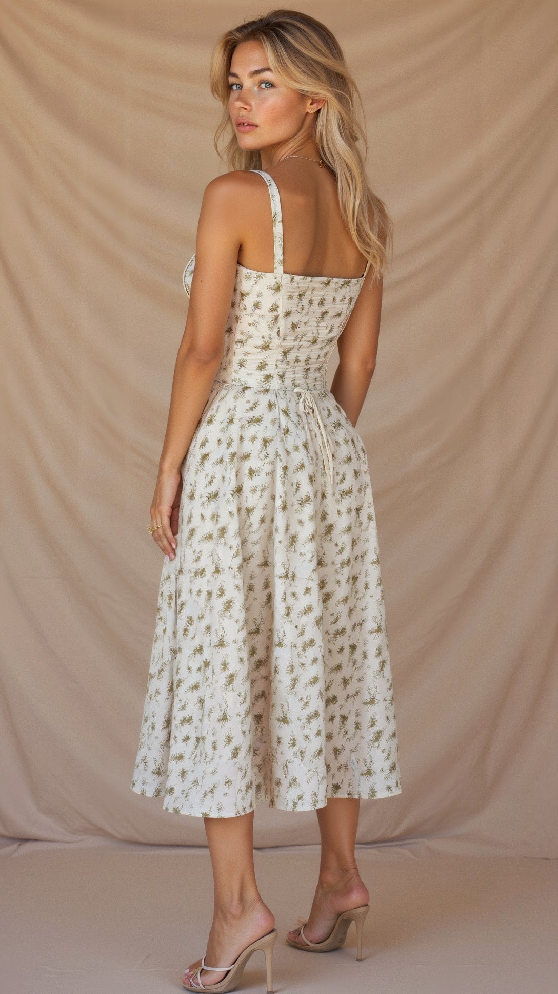 Daylee | Women's Sleeveless Sweetheart Neck Midi Dress