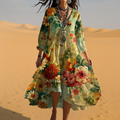 Deanna | Women's Flowy Floral A Line Midi Dress