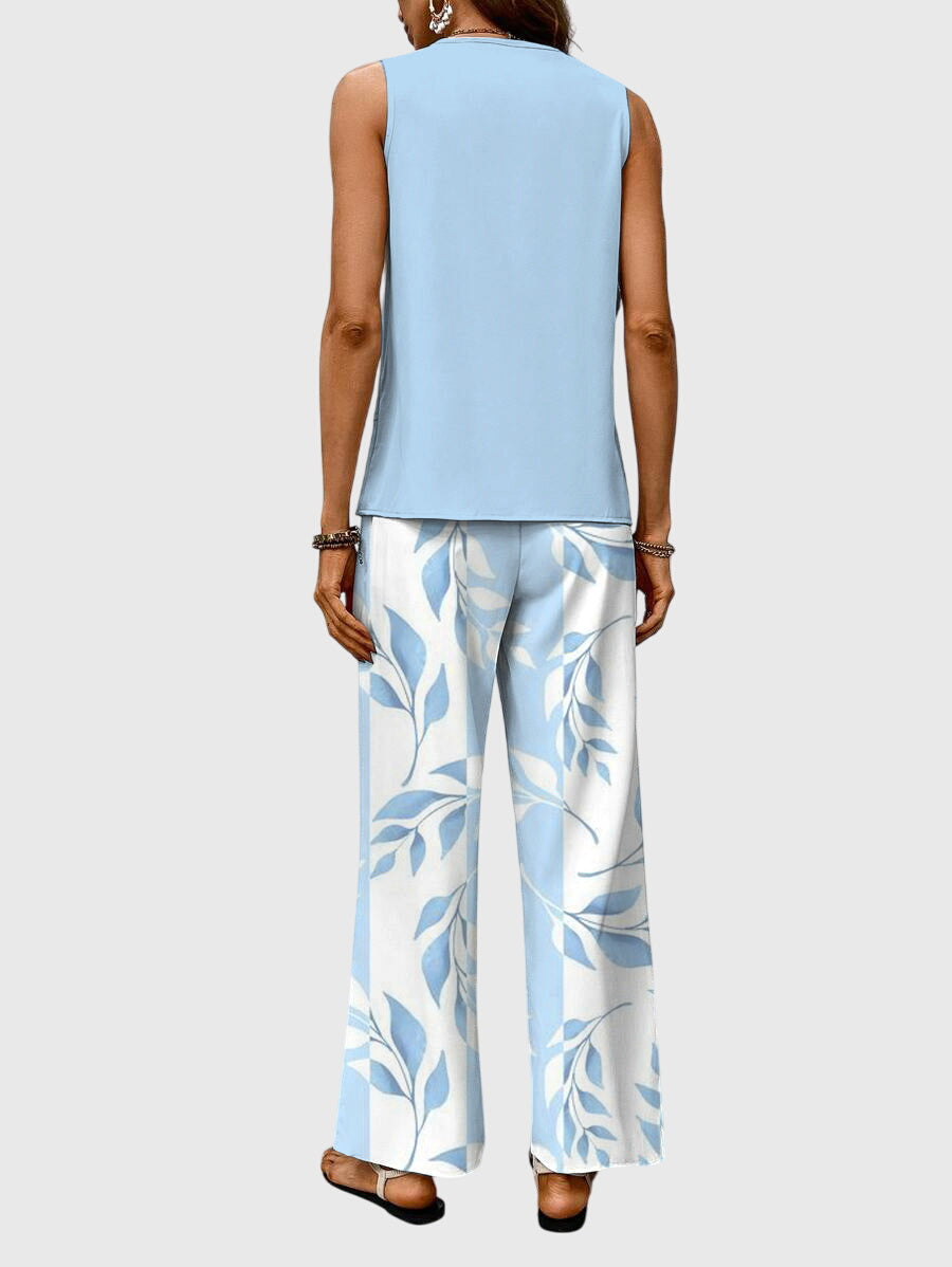 Debra | Women's Wide Leg High Waisted Two Piece Set