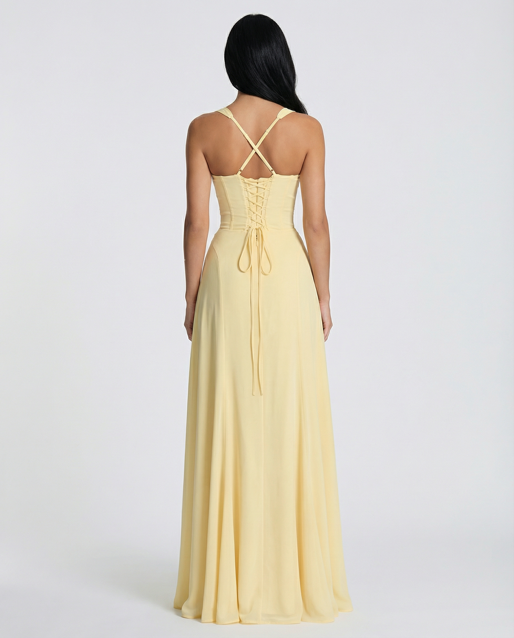 Dede | Women's Strappy Sweetheart Neck Maxi Dress