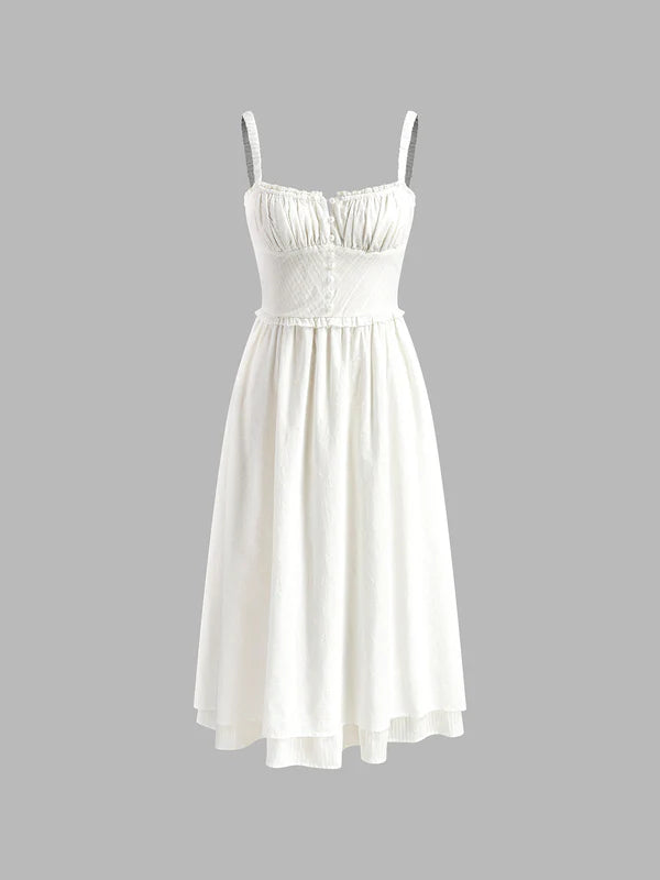 Denisha | Women's Flowy Sleeveless Sweetheart Neck Midi Dress