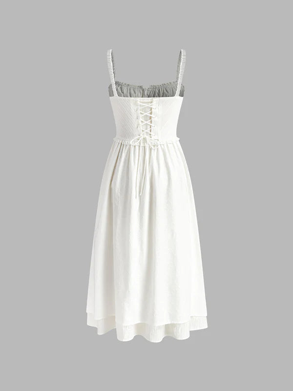 Denisha | Women's Flowy Sleeveless Sweetheart Neck Midi Dress
