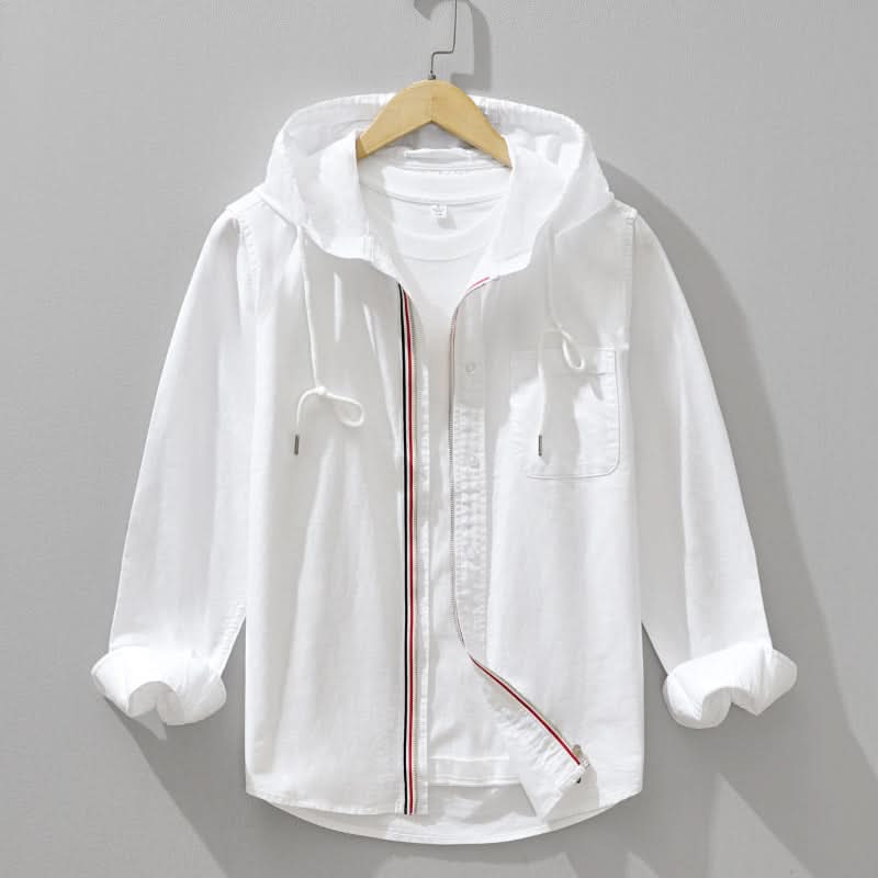 Dennison | Men’s Casual Long Sleeve Front Zip Hooded Shirt