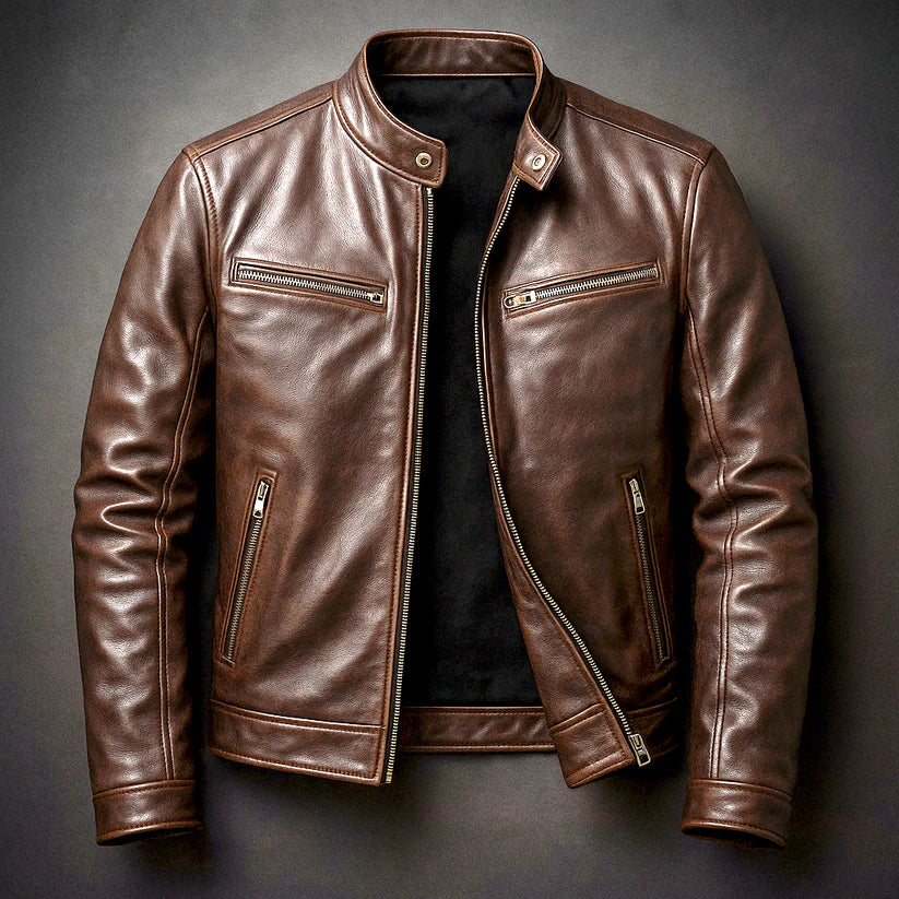Dermot | Men’s Zip Front Stand Collar Long Sleeve Jacket