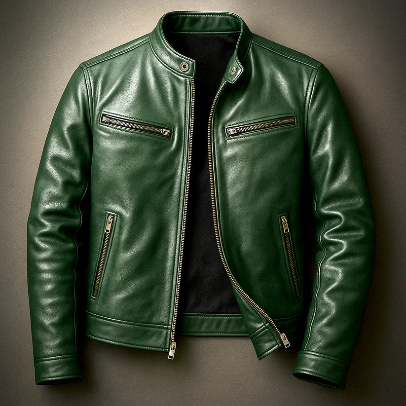 Dermot | Men’s Zip Front Stand Collar Long Sleeve Jacket
