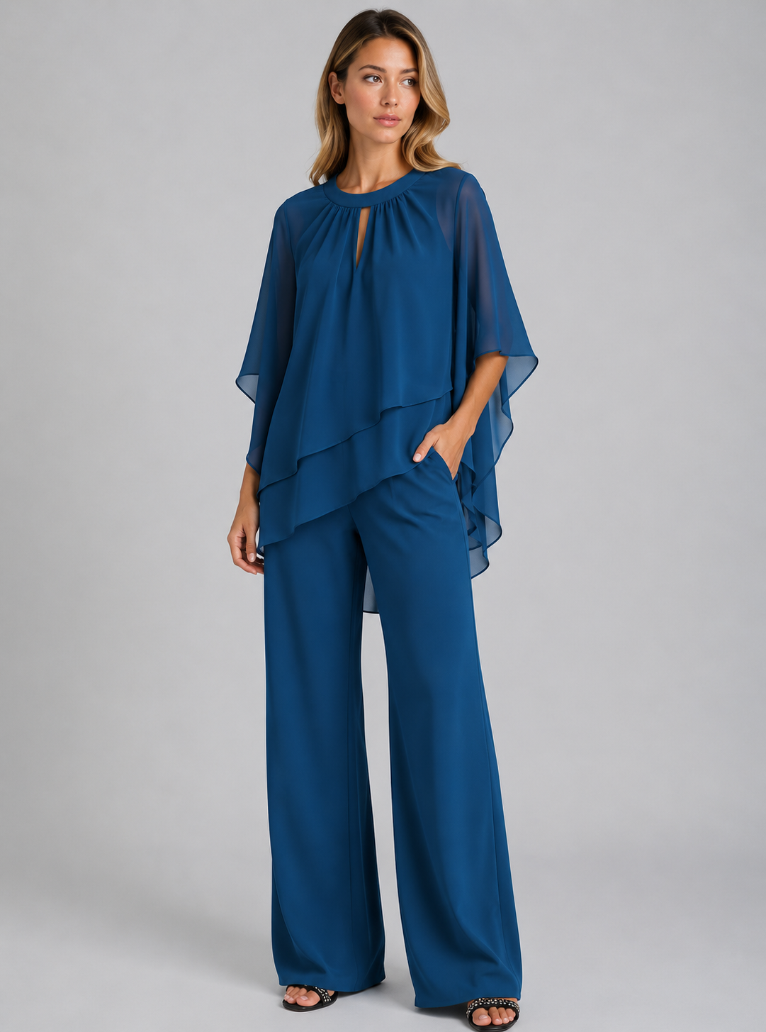 Desira | Women's Straight Leg Flowy Two Piece Party Set