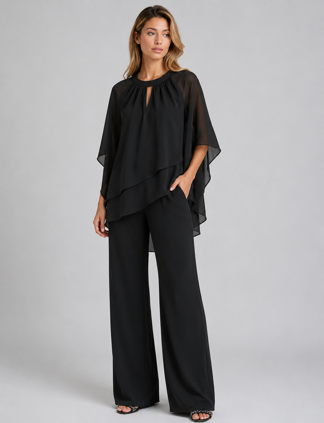 Desira | Women's Straight Leg Flowy Two Piece Party Set
