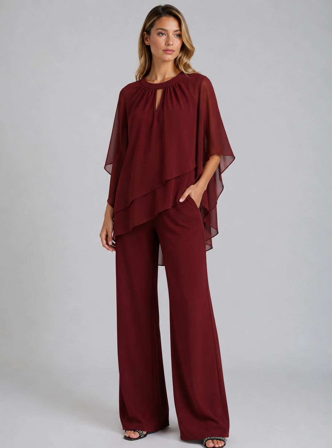 Desira | Women's Straight Leg Flowy Two Piece Party Set
