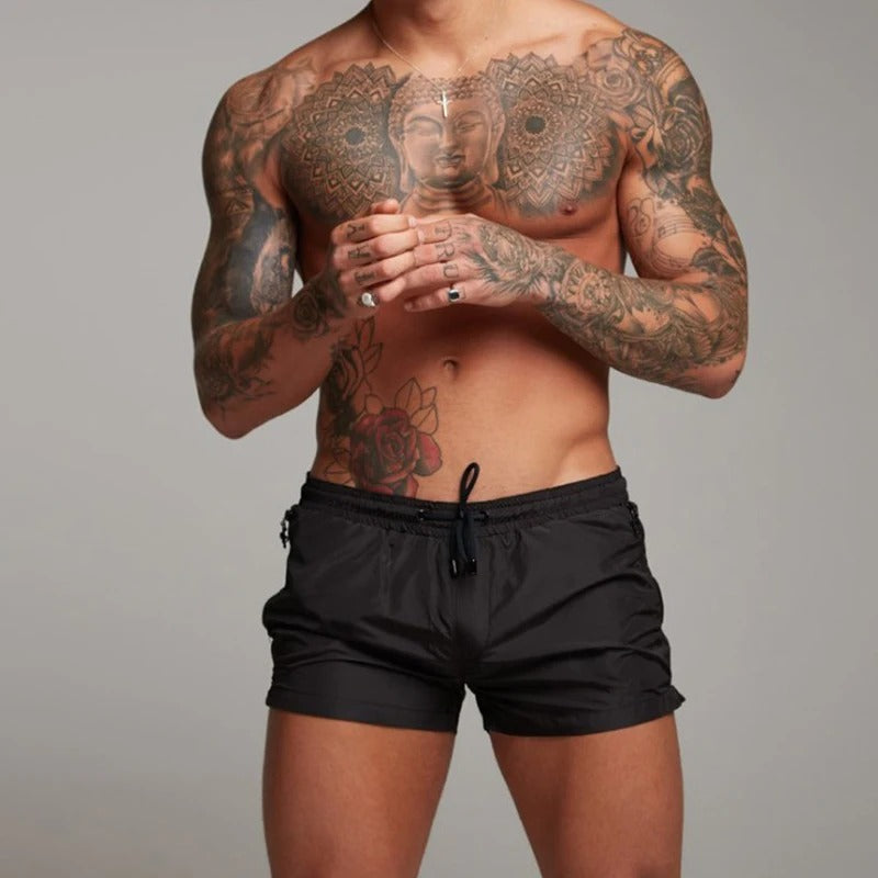 Desmond | Men's Sporty Drawstring Zip Pocket Swim Shorts