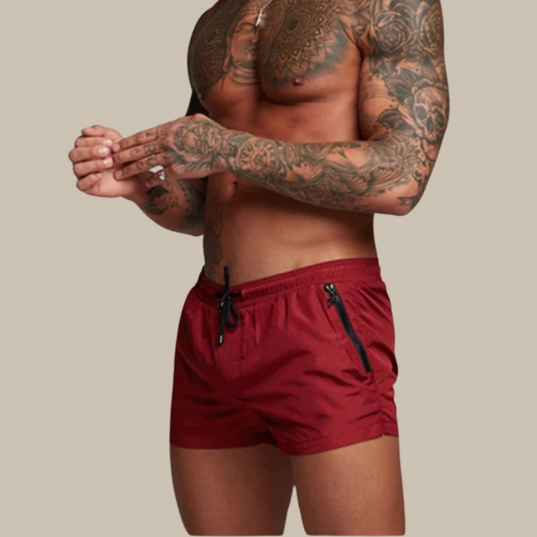 Desmond | Men's Sporty Drawstring Zip Pocket Swim Shorts