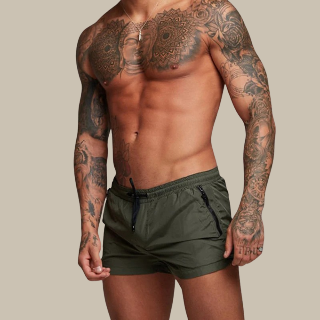 Desmond | Men's Sporty Drawstring Zip Pocket Swim Shorts