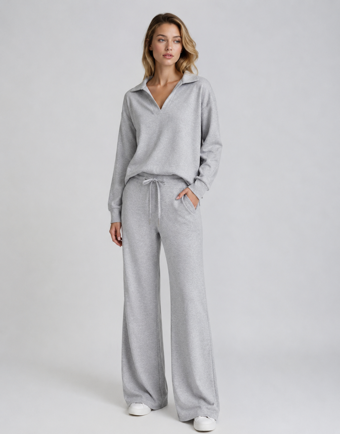 Devlyn | Women's Drawstring V-Neck Two Piece Set