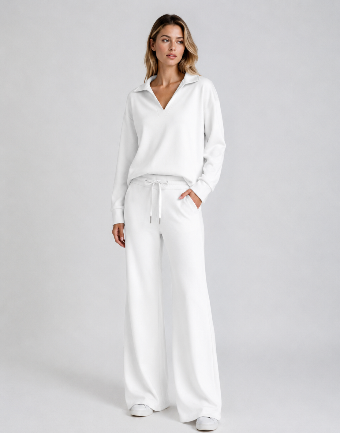 Devlyn | Women's Drawstring V-Neck Two Piece Set