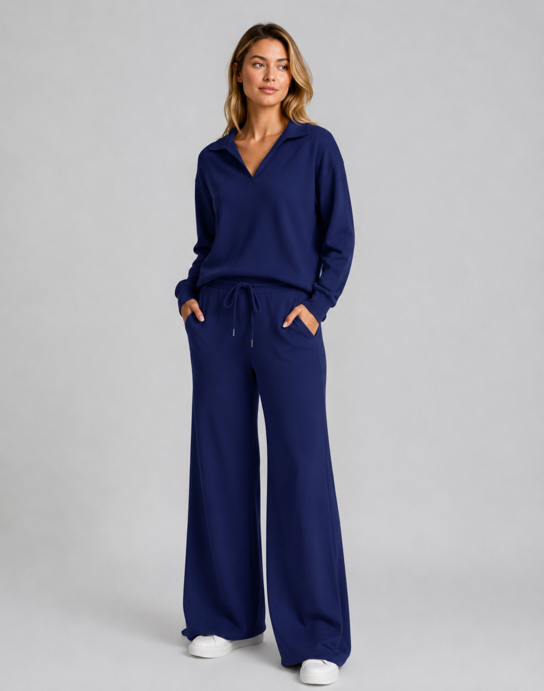 Devlyn | Women's Drawstring V-Neck Two Piece Set