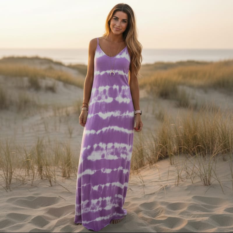 Diana | Women's Strappy Sleeveless V Neck Boho Maxi Dress
