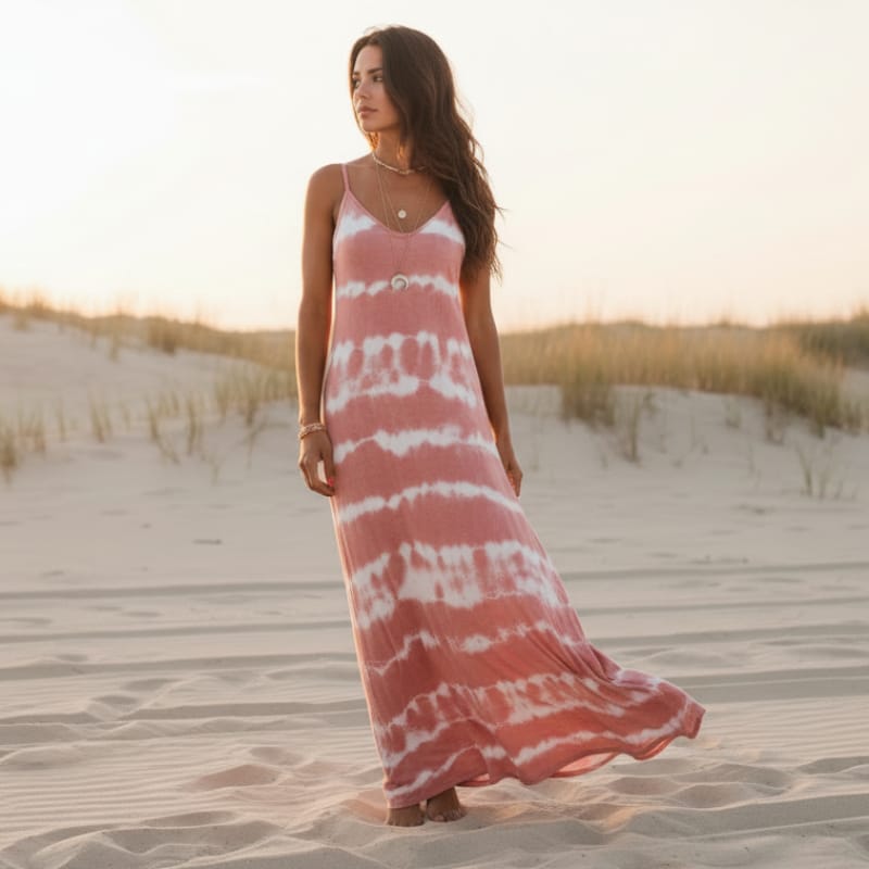 Diana | Women's Strappy Sleeveless V Neck Boho Maxi Dress