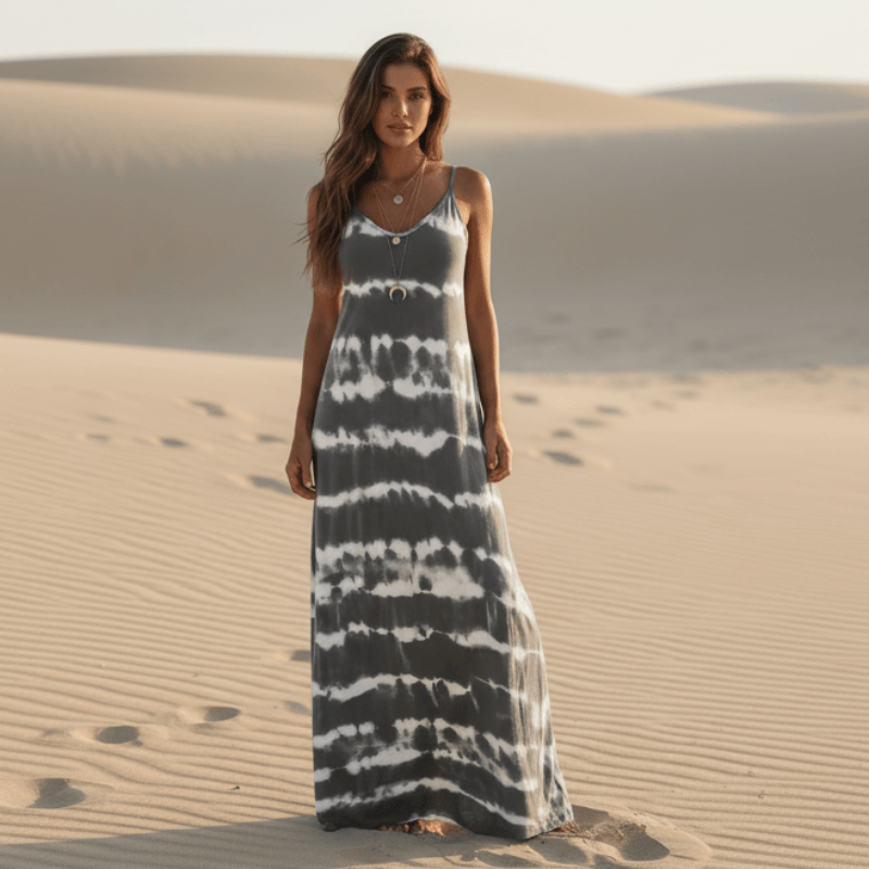 Diana | Women's Strappy Sleeveless V Neck Boho Maxi Dress