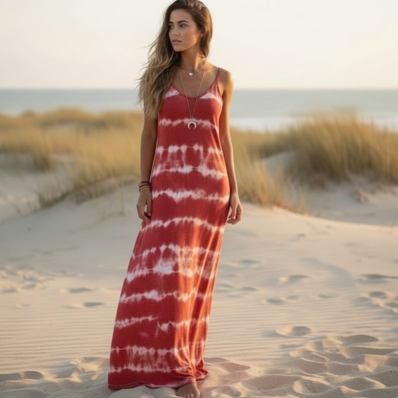 Diana | Women's Strappy Sleeveless V Neck Boho Maxi Dress