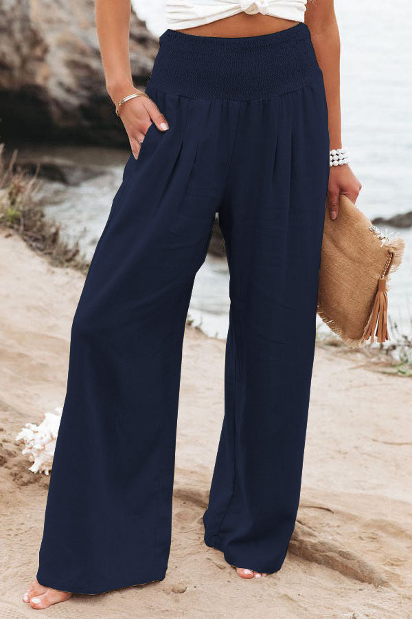 Dona | Women’s Wide Leg High Waist Summer Trousers