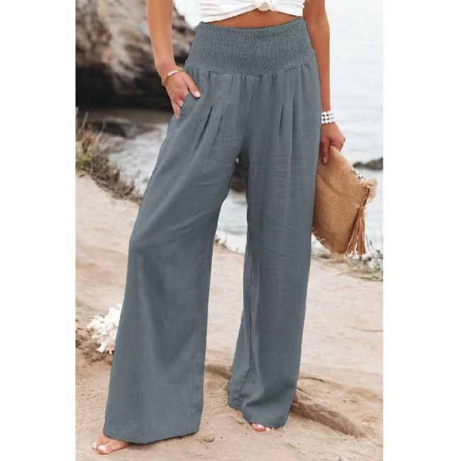 Dona | Women’s Wide Leg High Waist Summer Trousers