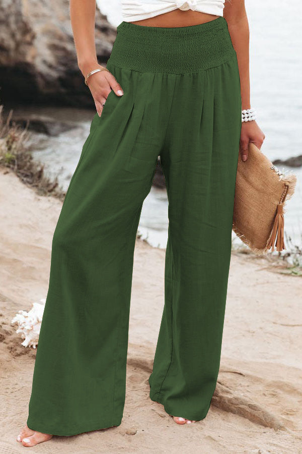 Dona | Women’s Wide Leg High Waist Summer Trousers