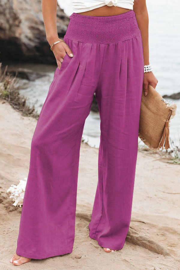 Dona | Women’s Wide Leg High Waist Summer Trousers