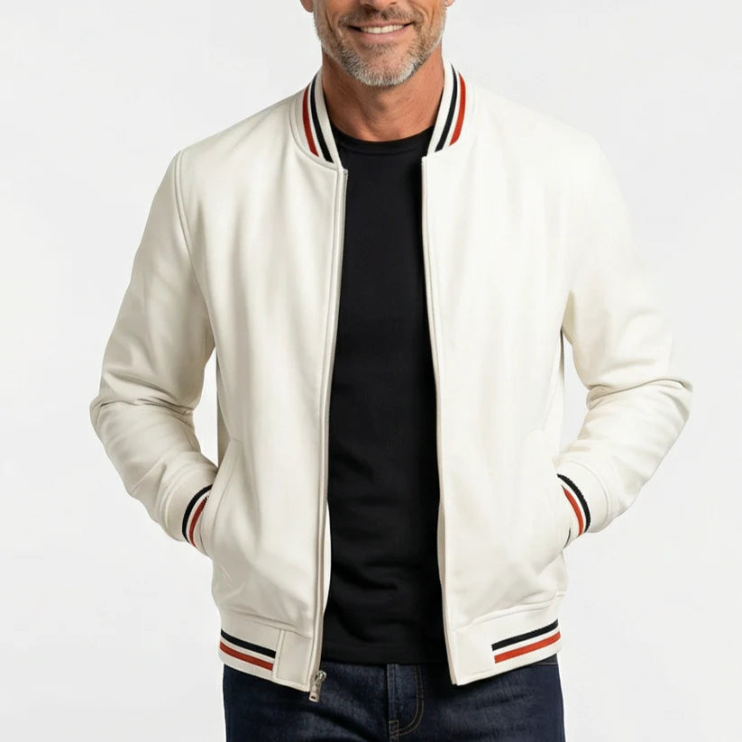 Donahue | Men’s Front Zip Long Sleeve Striped Jacket