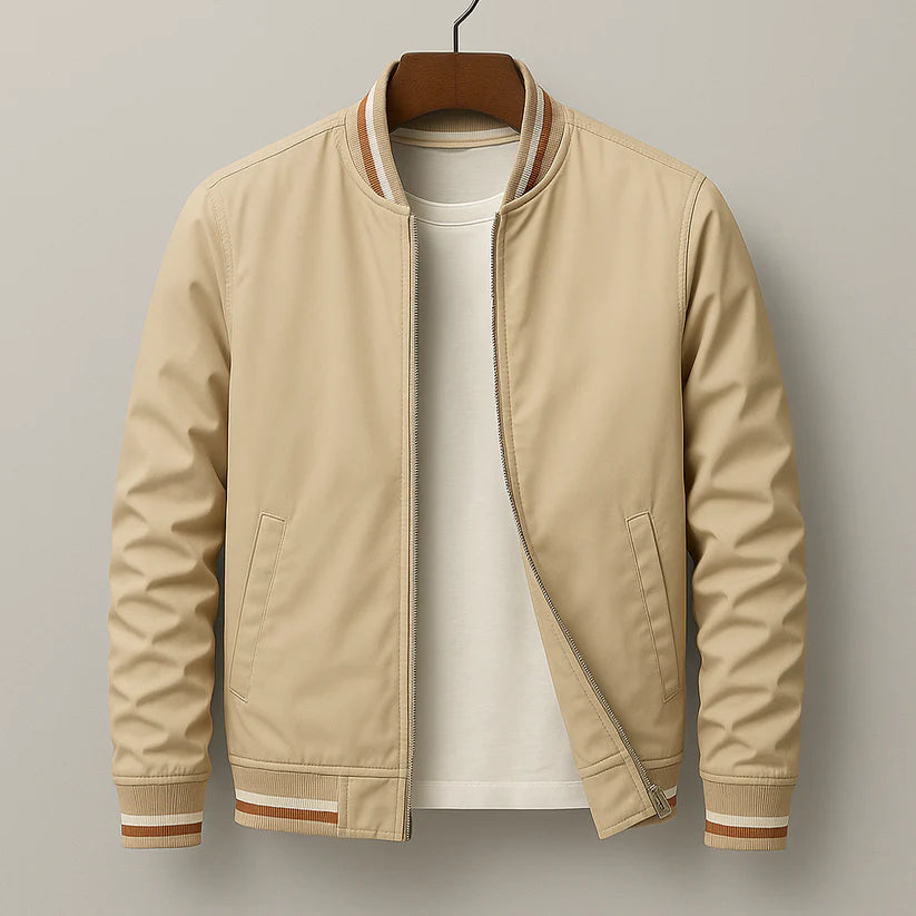 Donahue | Men’s Front Zip Long Sleeve Striped Jacket