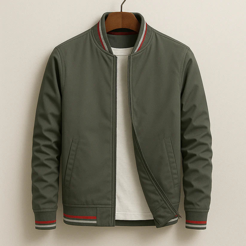 Donahue | Men’s Front Zip Long Sleeve Striped Jacket