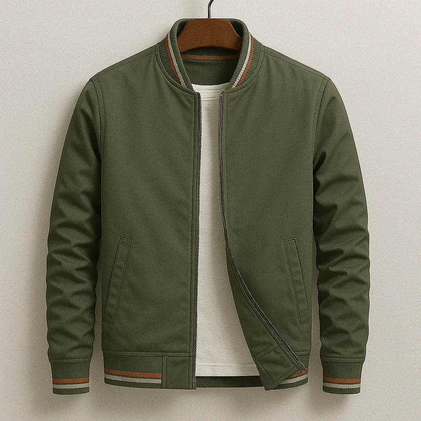 Donahue | Men’s Front Zip Long Sleeve Striped Jacket