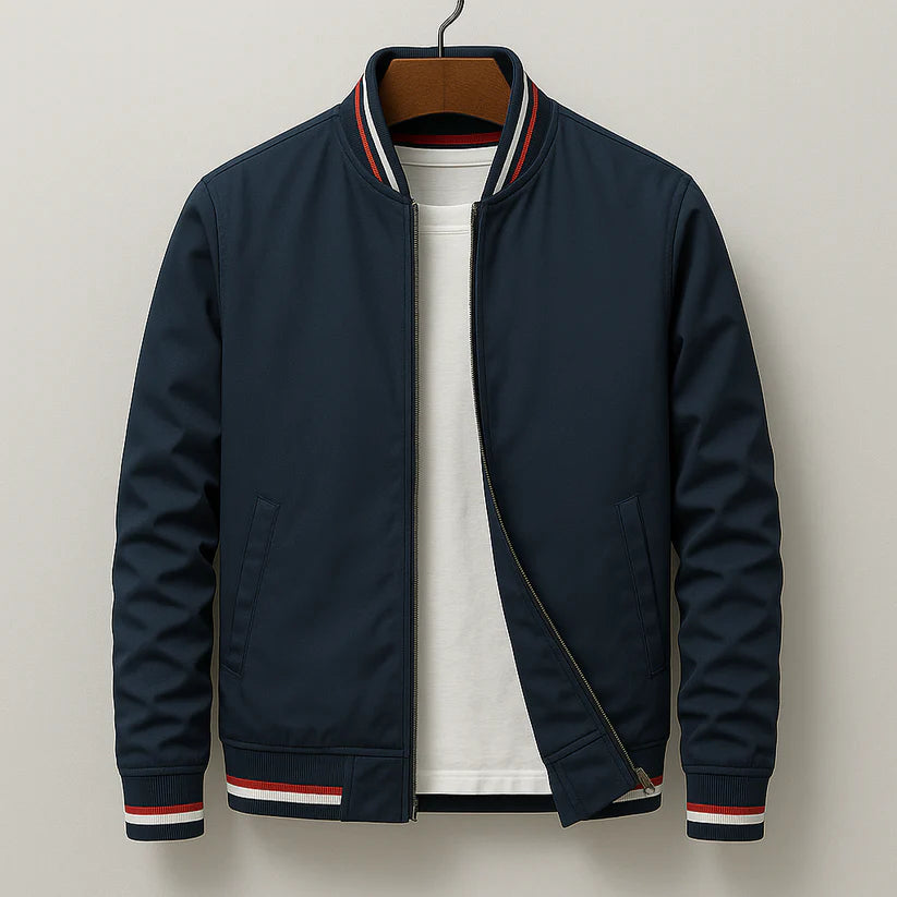 Donahue | Men’s Front Zip Long Sleeve Striped Jacket