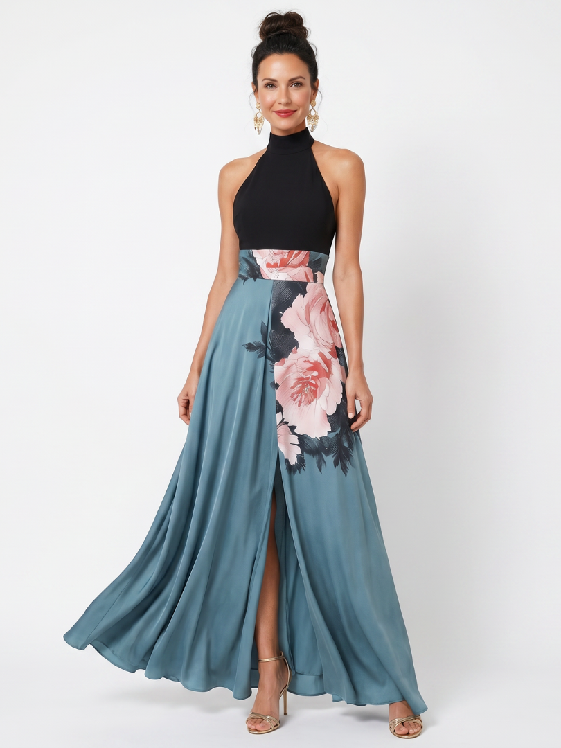 Doris | Women's Floral Print Sleeveless Flowy Maxi Dress