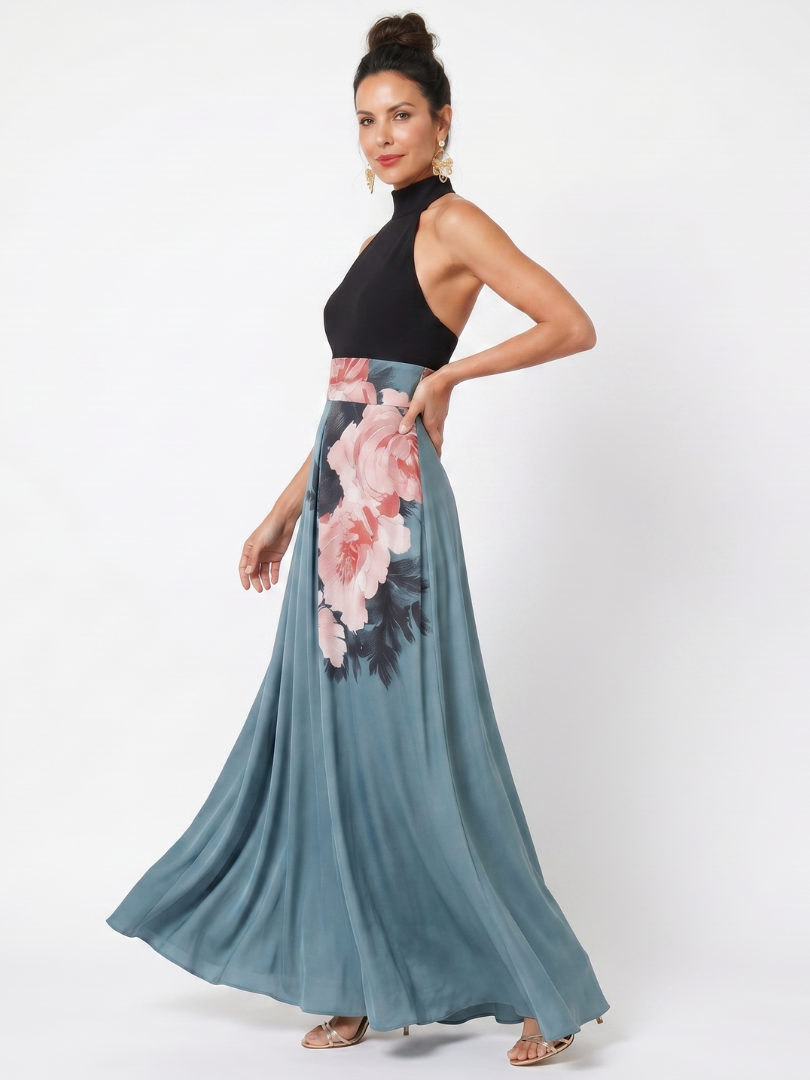 Doris | Women's Floral Print Sleeveless Flowy Maxi Dress