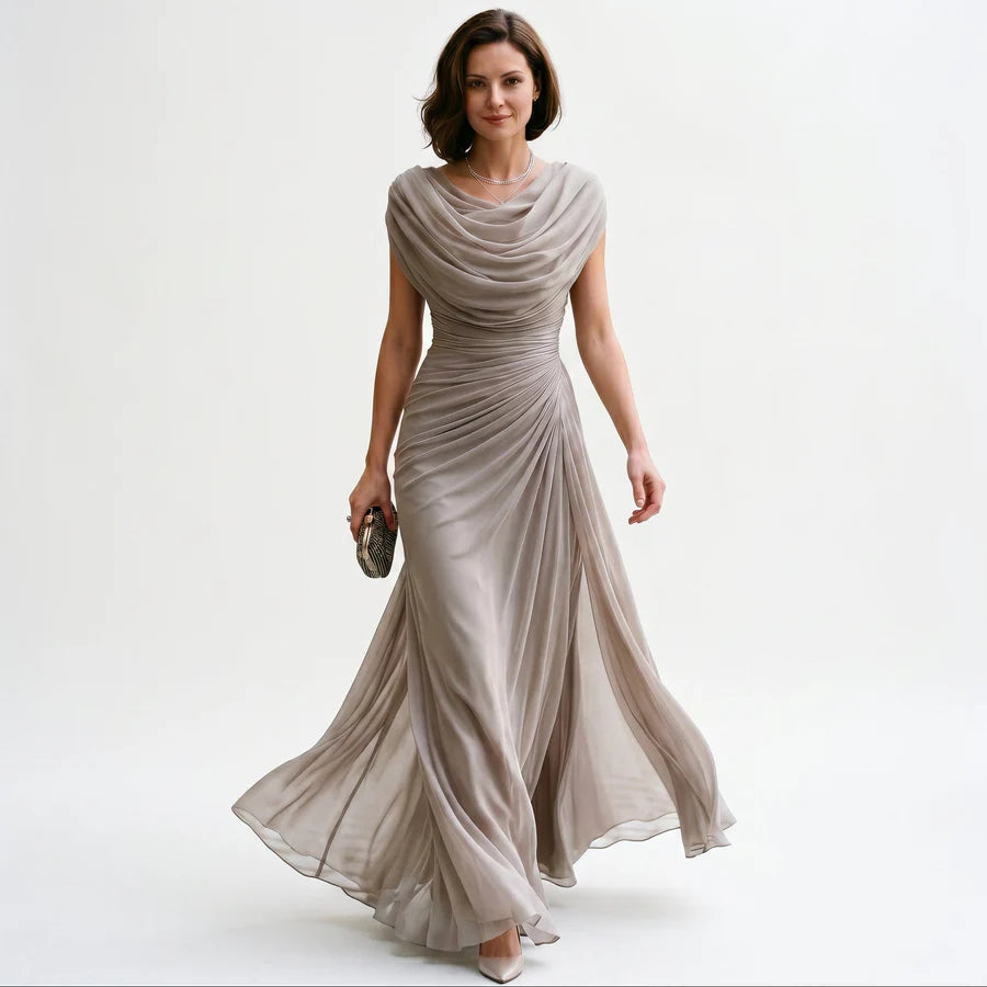 Dorothy | Women's Pleated Sleevelees Draped Flowy Maxi Dress
