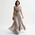 Dorothy | Women's Pleated Sleevelees Draped Flowy Maxi Dress