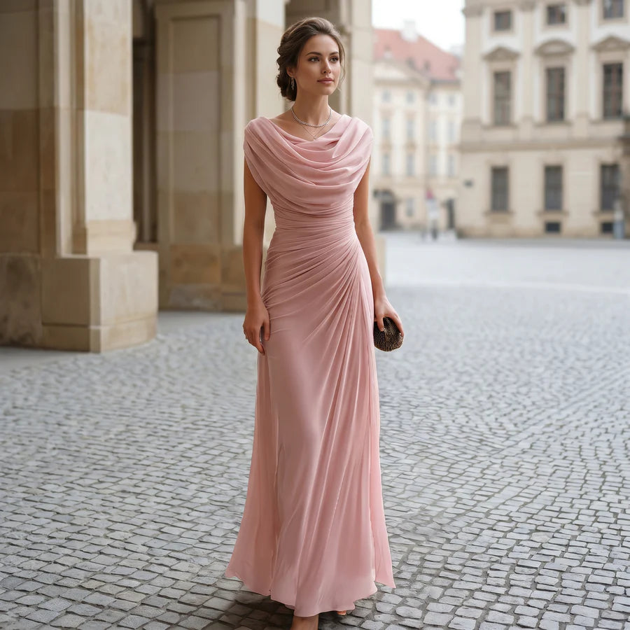 Dorothy | Women's Pleated Sleevelees Draped Flowy Maxi Dress