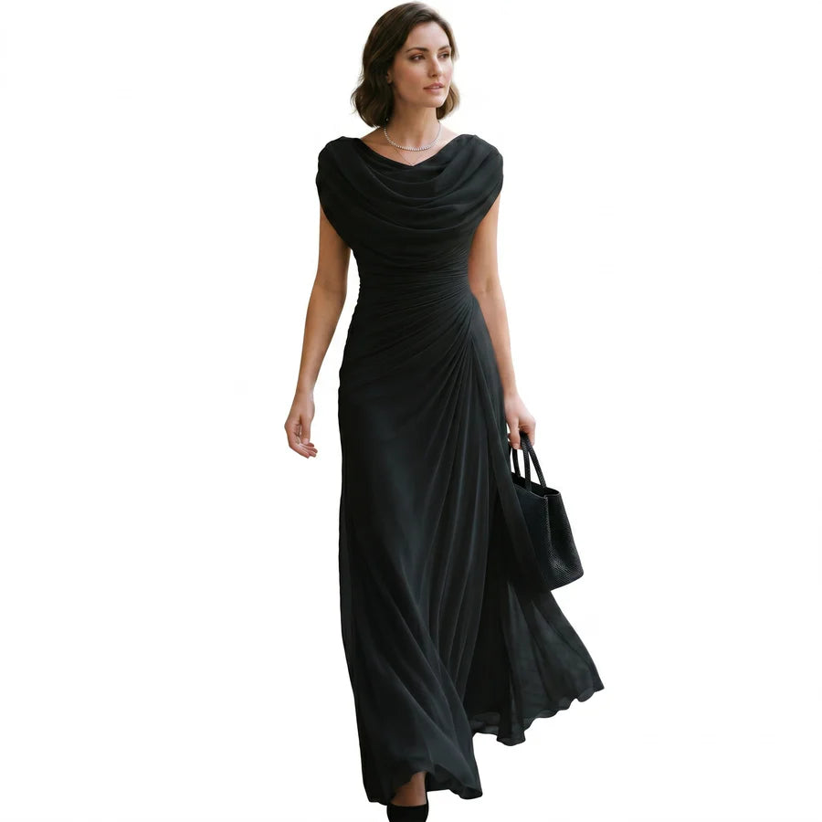 Dorothy | Women's Pleated Sleevelees Draped Flowy Maxi Dress