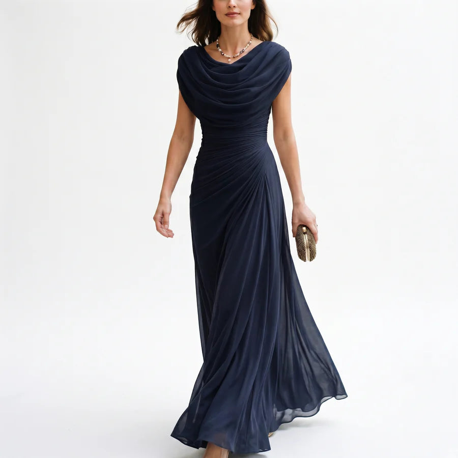 Dorothy | Women's Pleated Sleevelees Draped Flowy Maxi Dress