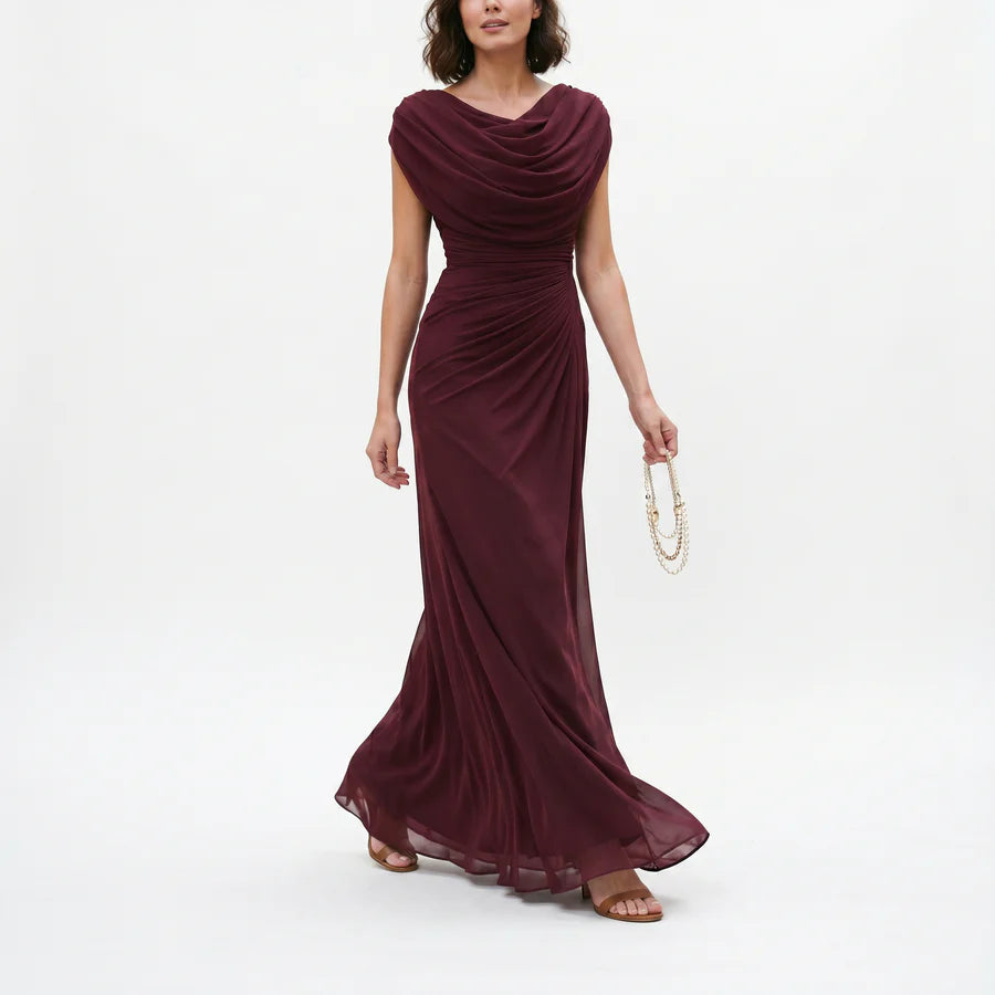 Dorothy | Women's Pleated Sleevelees Draped Flowy Maxi Dress