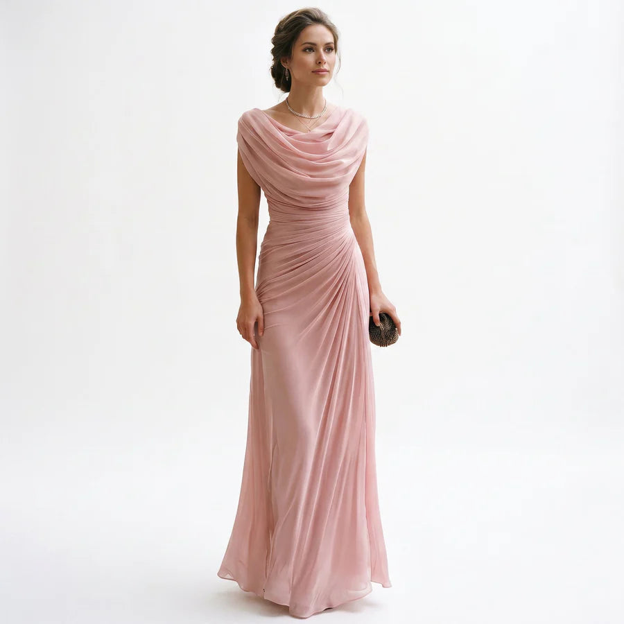 Dorothy | Women's Pleated Sleevelees Draped Flowy Maxi Dress